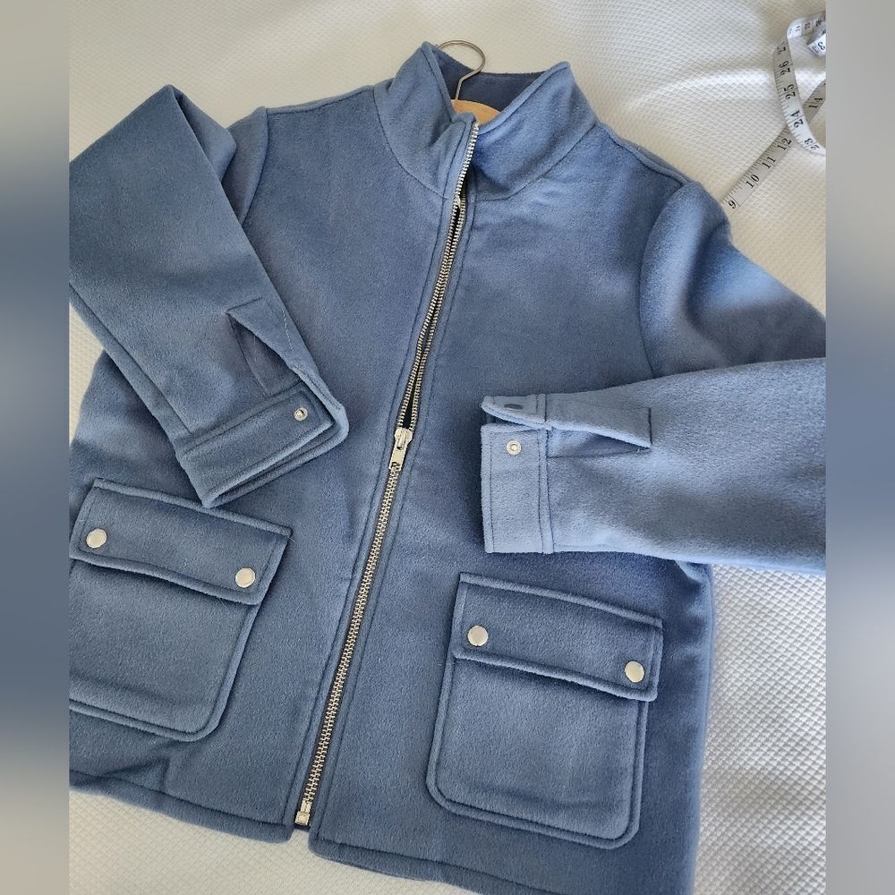 Joie Blue Zip-Up Wool Blend Jacket
